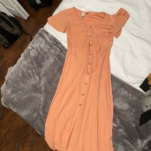orangish pink dress